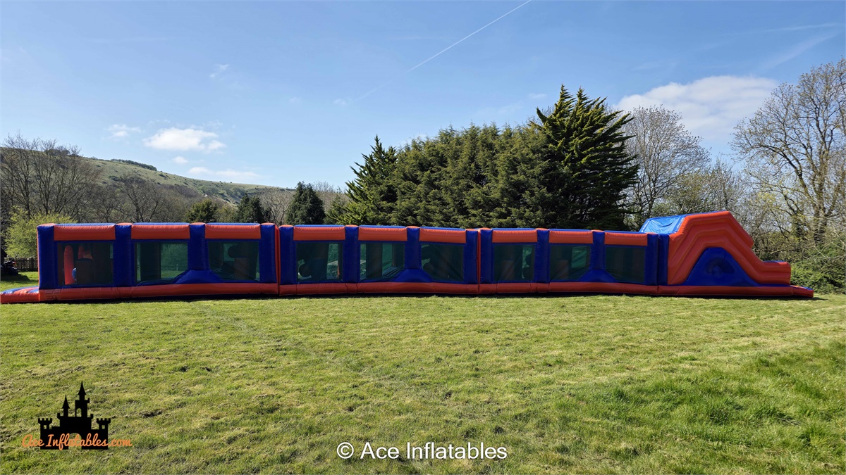 100ft Inflatable Assault Course for Hire Sussex, Kent, Surrey & London