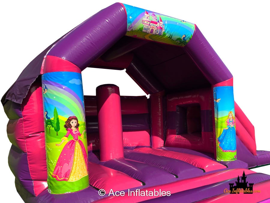 Princess Themed Pink and Purple Bounce and Slide 15ft x 21ft - Bouncy ...